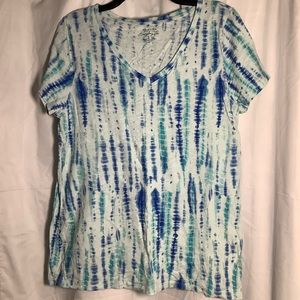 ⚡️B2🏷G1  Women’s Blue Tie Dye Shirt (Large)